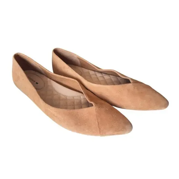 BIRDIES Goldfinch Tan Suede Ballet Flat Women's Size 9 Pointed Toe Leather Fall - Picture 8 of 13